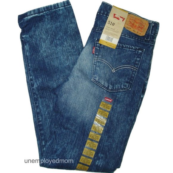 Boys Blue Jeans Faded Super Skinny Fit Levis 510 Youth 18 R Pants Trousers - Picture 2 of 12